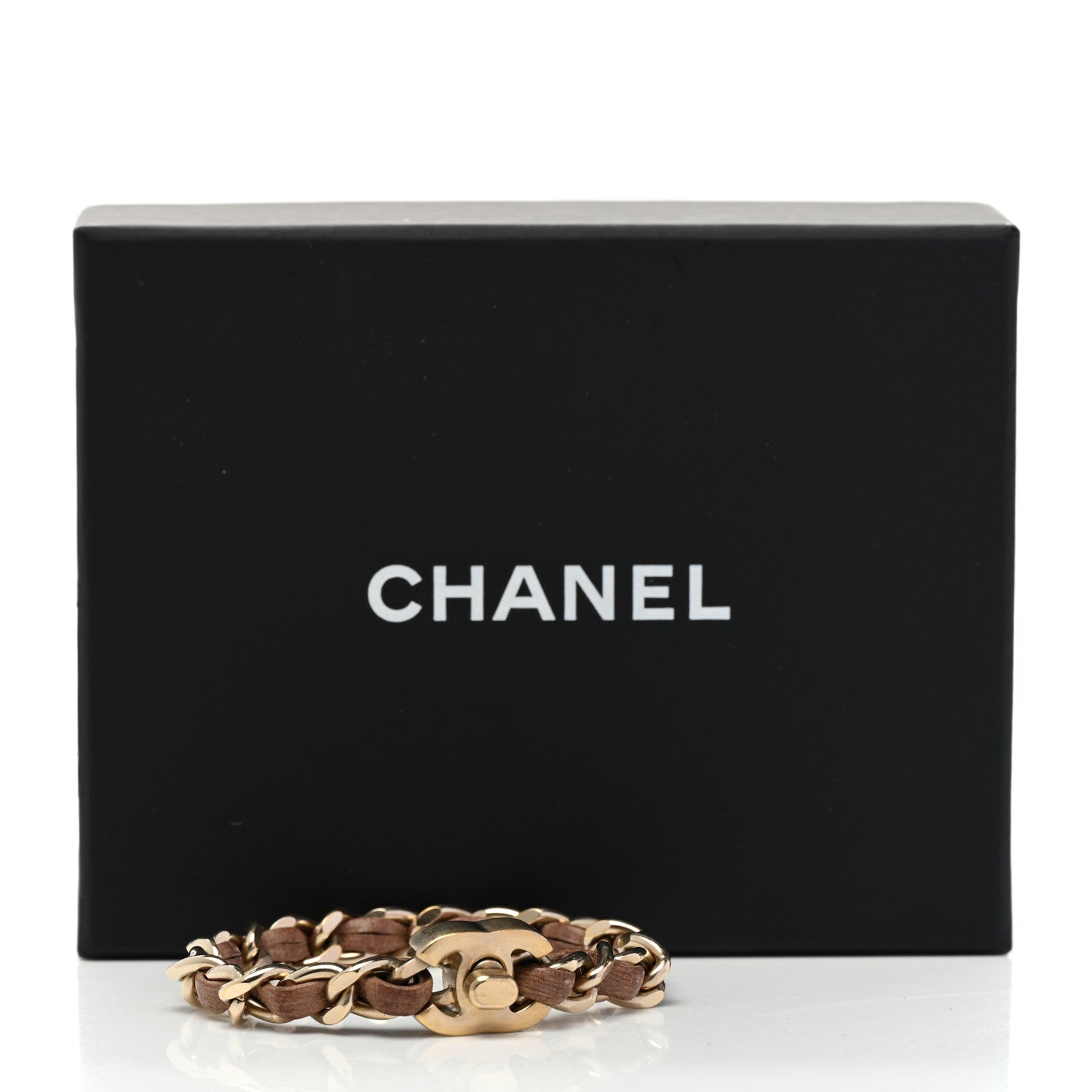 Chanel Lambskin CC Turnlock Chain Bracelet Beige 5 of 5