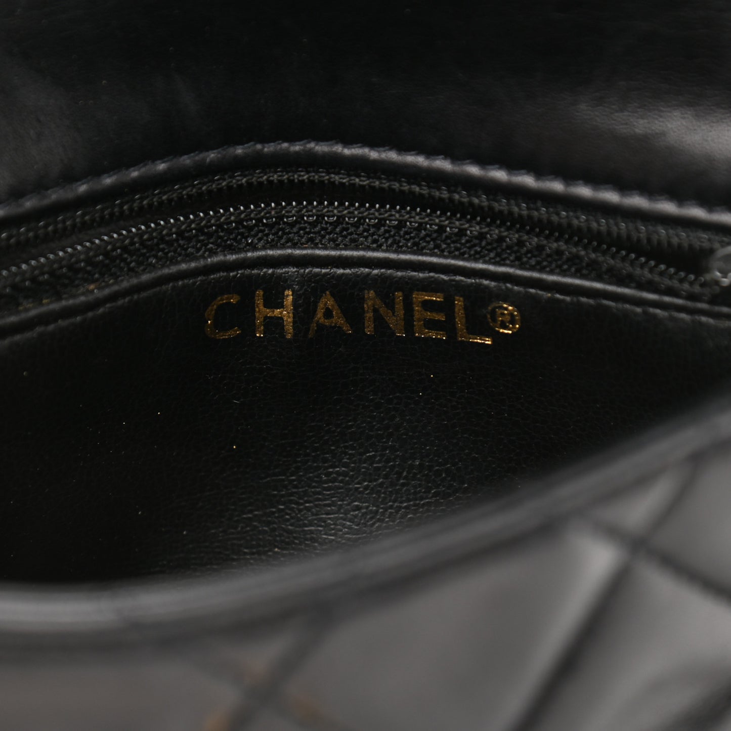 Lambskin Quilted Flap Waist Belt Bag Black