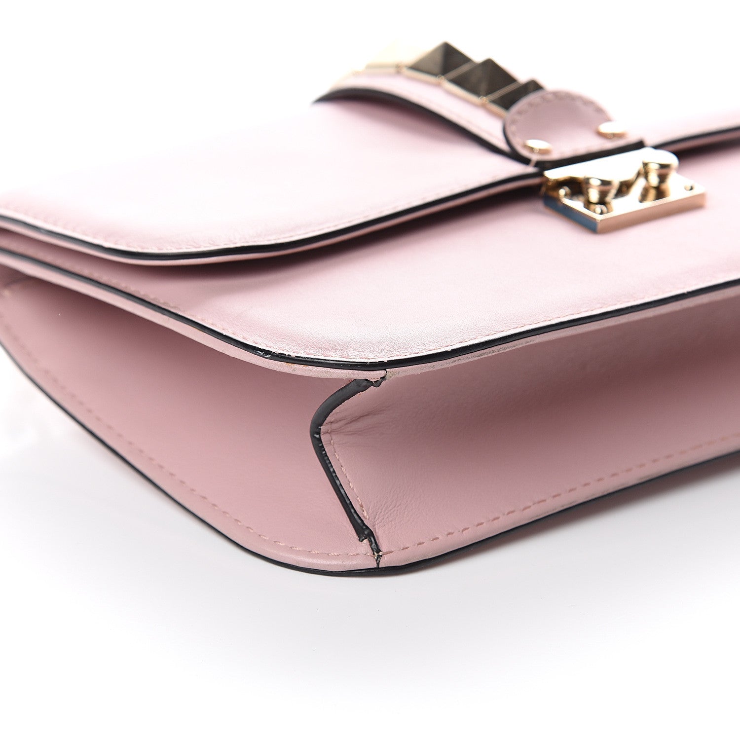 Valentino Garavani Vitello Medium Glam Lock Rockstud Flap Poudre 8 of 9