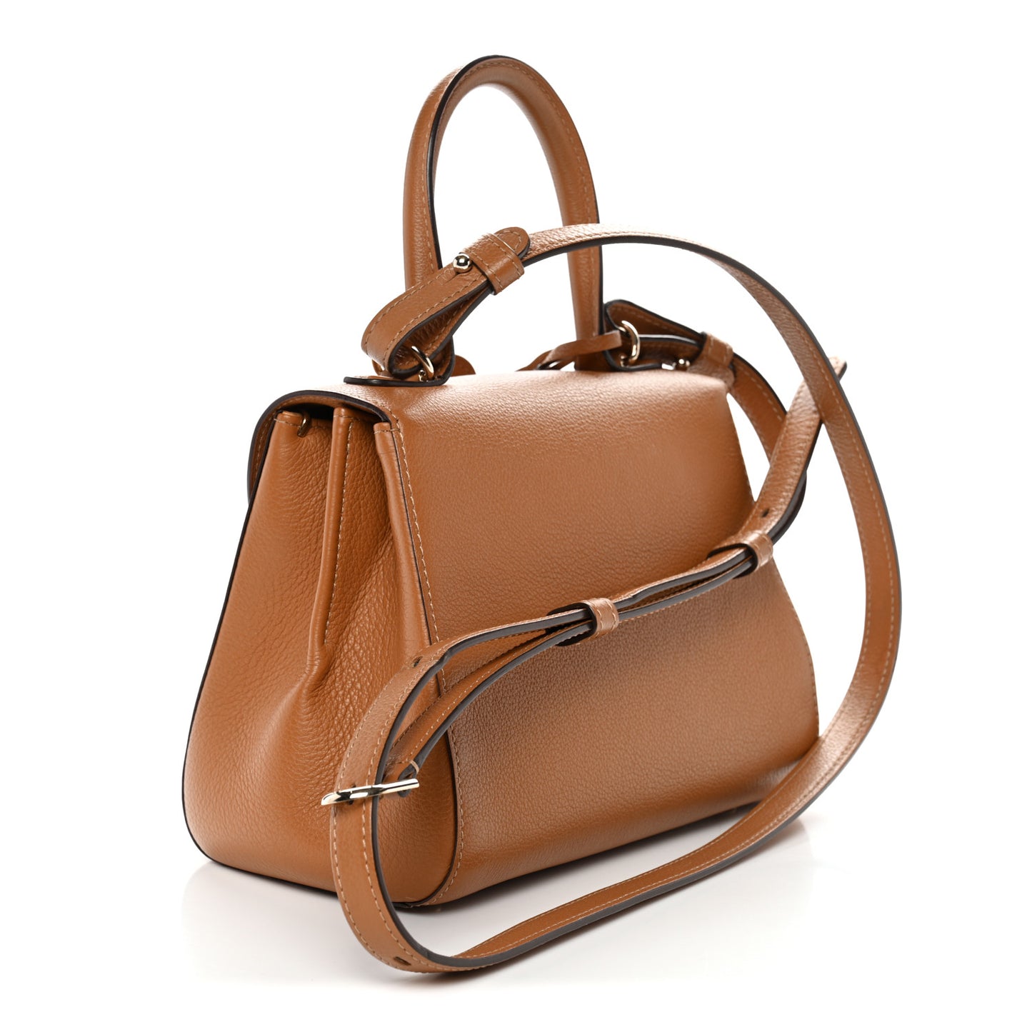 Grained Calfskin Mini Brillant Satchel Natural