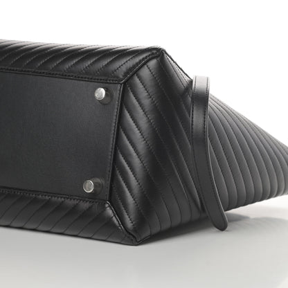 Celine Calfskin Diagonal Quilted Mini Belt Bag Black 8 of 16