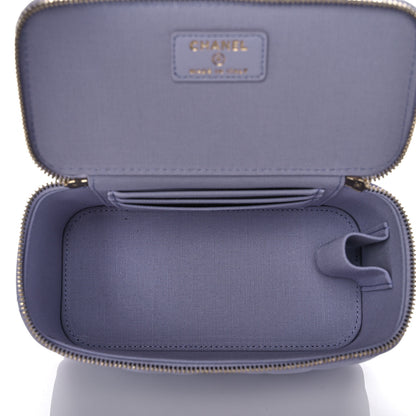 Chanel Lambskin Quilted Small Top Handle Vanity Case With Chain Light Purple 5 of 12