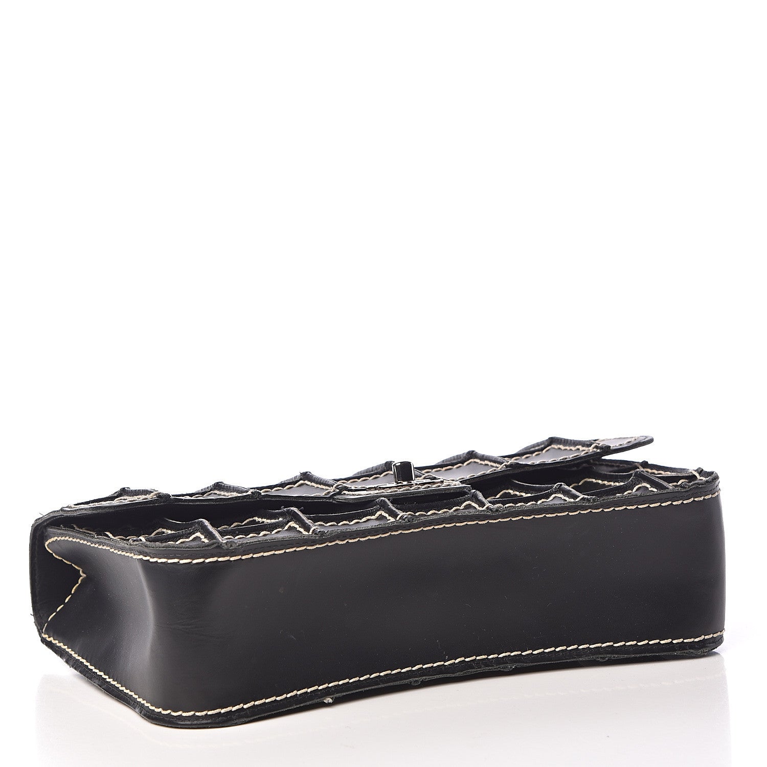 Chanel Lambskin Contrast Square Stitch Flap Black 4 of 12