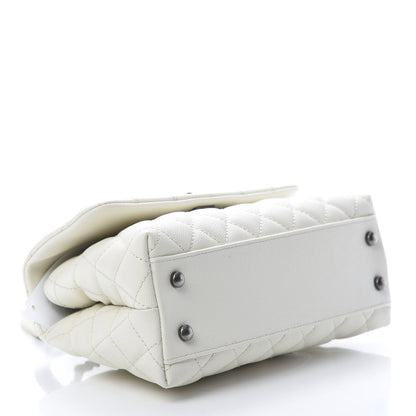 Chanel Caviar Lizard Quilted Mini Coco Handle Flap White 4 of 11