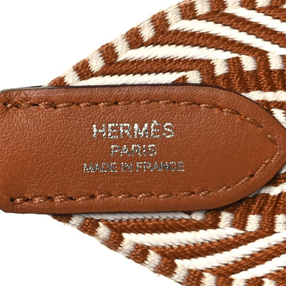Hermes Toile Swift 50mm Sangle Cavale Shoulder Strap Ecru Beige Gold 4 of 7