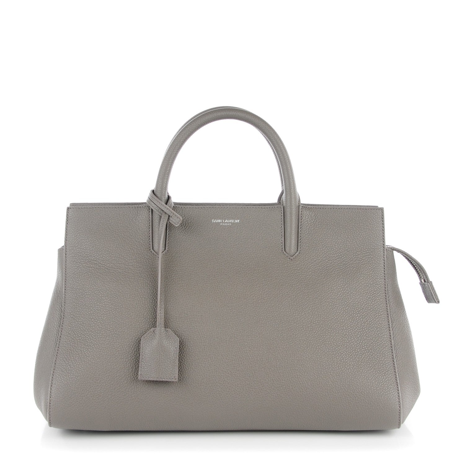 Saint Laurent Grained Calfskin Small Rive Gauche Cabas Fog 1 of 7