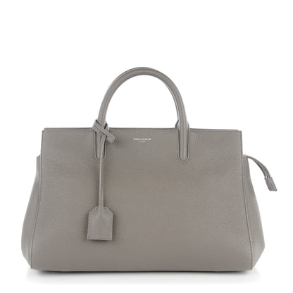 Saint Laurent Grained Calfskin Small Rive Gauche Cabas Fog 1 of 7