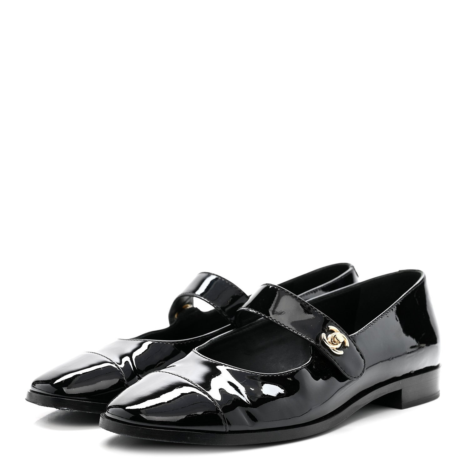 Chanel Patent Calfskin Mary Janes Flats 39 Black 1876759