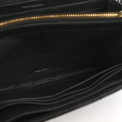 Saint Laurent Patent Calfskin Matelasse Monogram Large Vicky Continental Wallet Black 10 of 12
