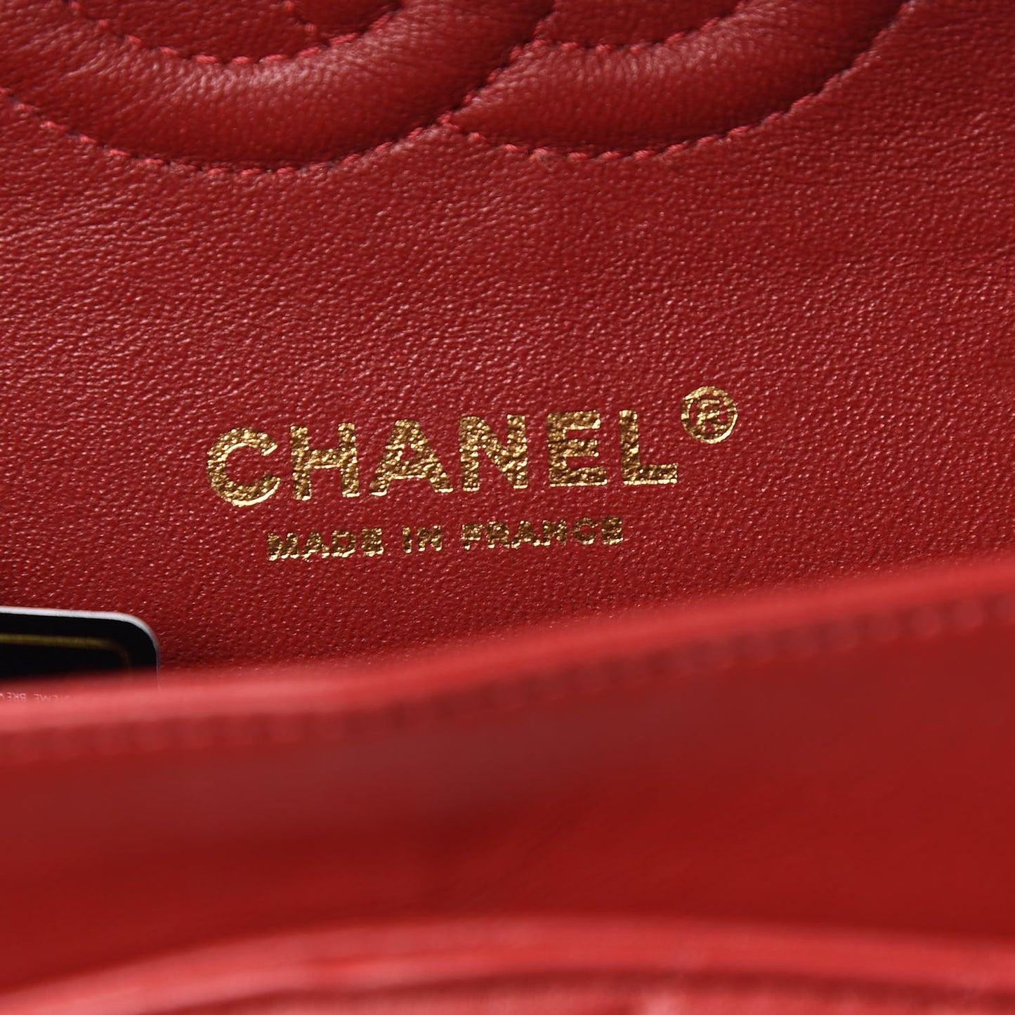 Lambskin Chevron Quilted Medium Double Flap Dark Red