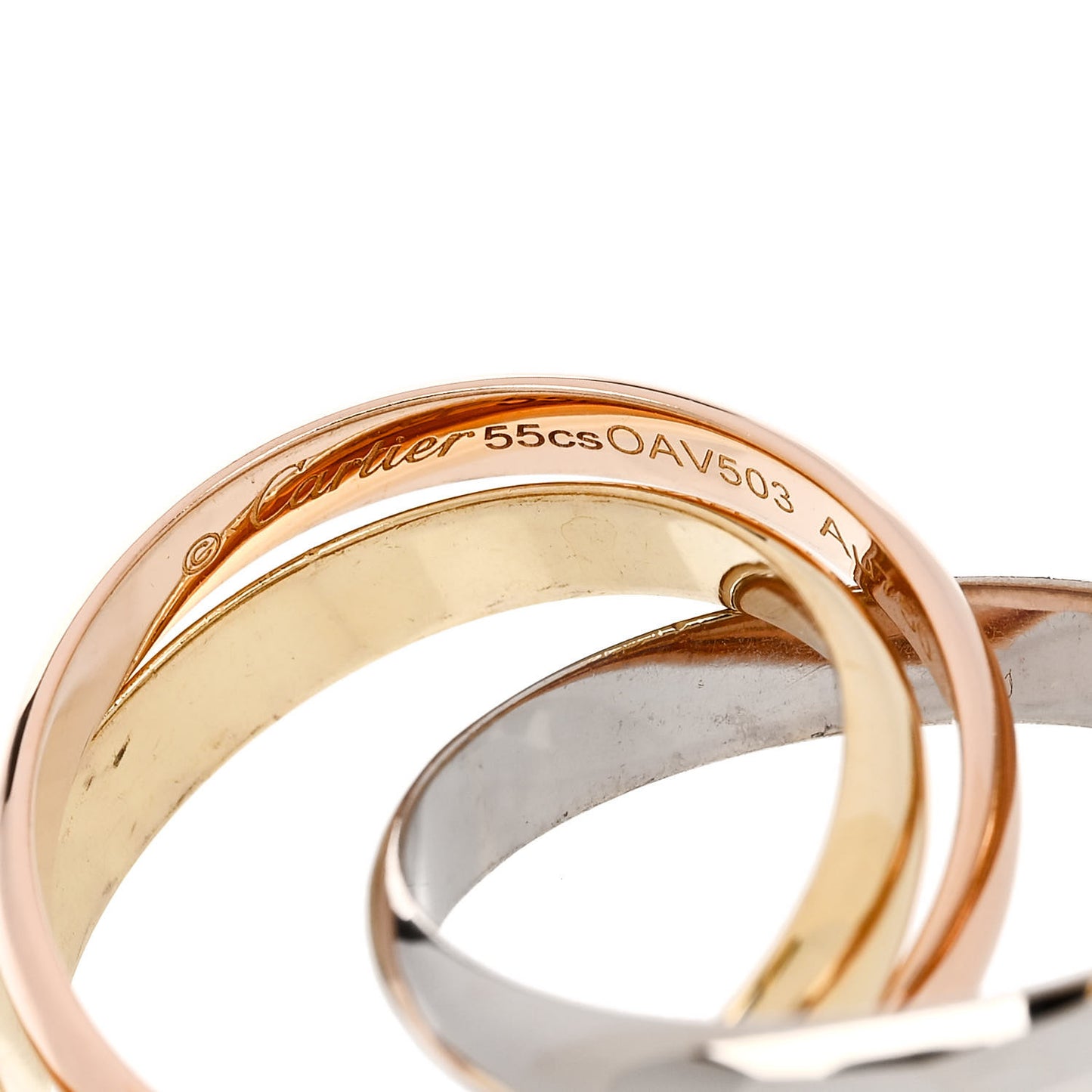 18K Pink Yellow White Gold Classic Trinity Ring 55 7.25