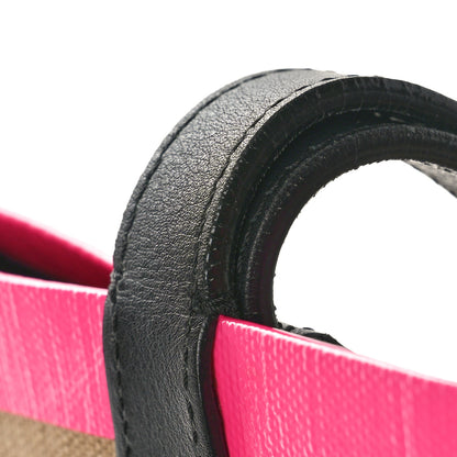 Burberry Canvas Mega Check The Giant Reversible Tote Black Neon Pink 10 of 11