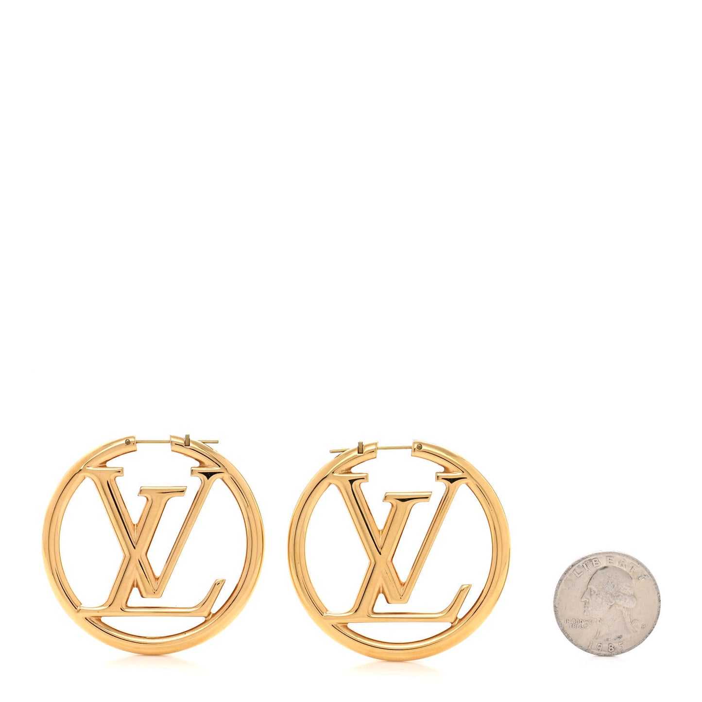Metal Louise Hoop Earrings Gold