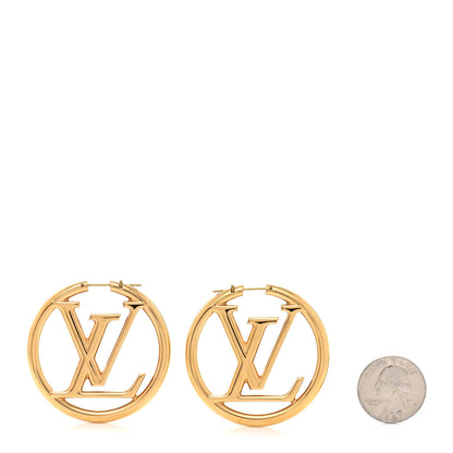 Louis Vuitton Metal Louise Hoop Earrings Gold 2 of 4