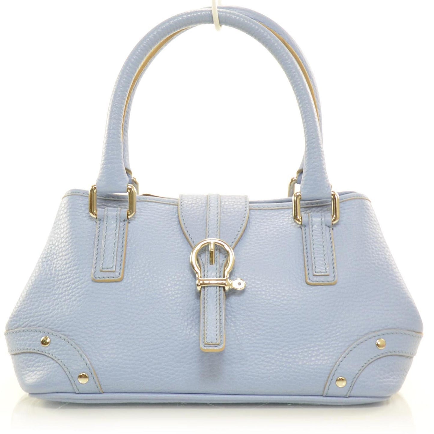 Pebbled Leather Small Satchel Blue