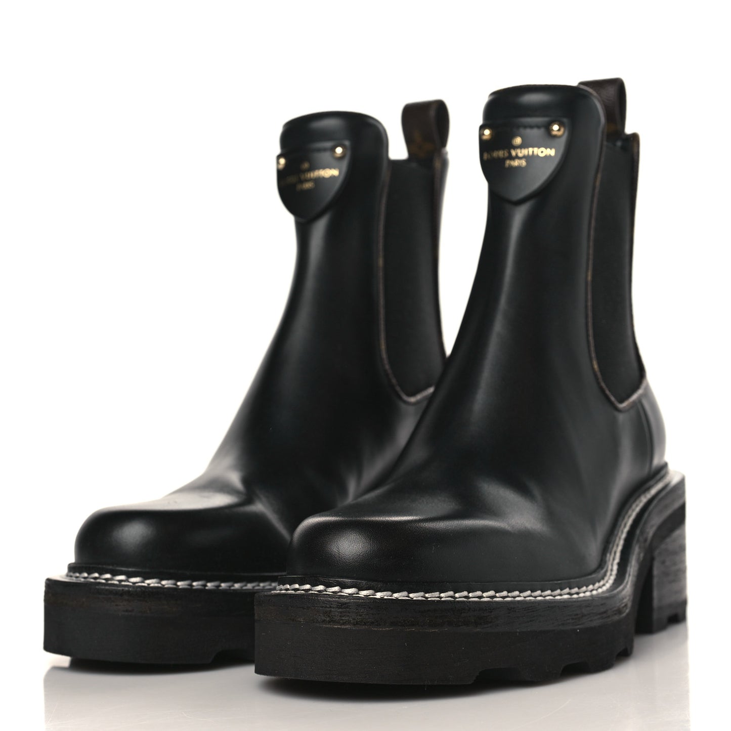 Calfskin Monogram Beaubourg Ankle Boots 37.5 Black