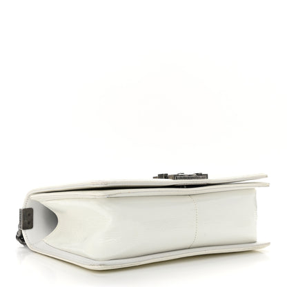 Chanel Patent Quilted Medium Boy Flap White 3 of 11
