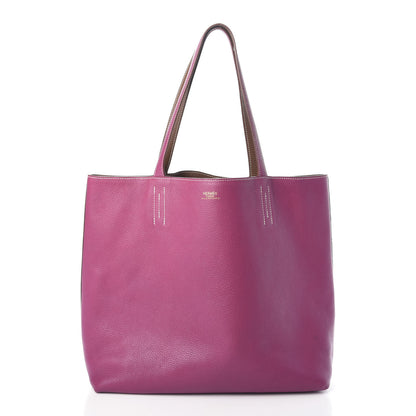 Hermes Taurillon Clemence Double Sens 36 Reversible Tote Marron Tosca 3 of 15