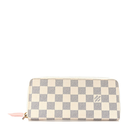 Louis Vuitton Damier Azur Clemence Wallet Rose Ballerine 1 of 6