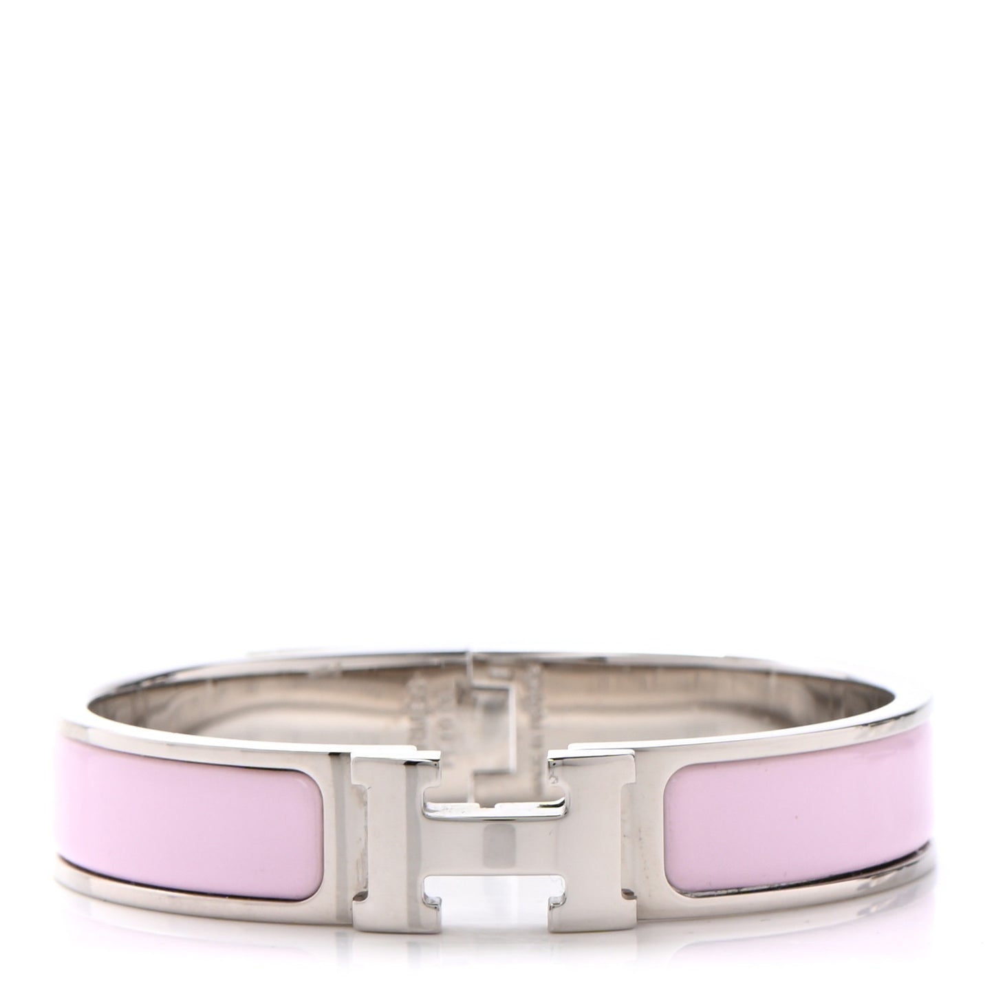 Enamel Narrow Clic Clac H Bracelet PM Bois De Rose