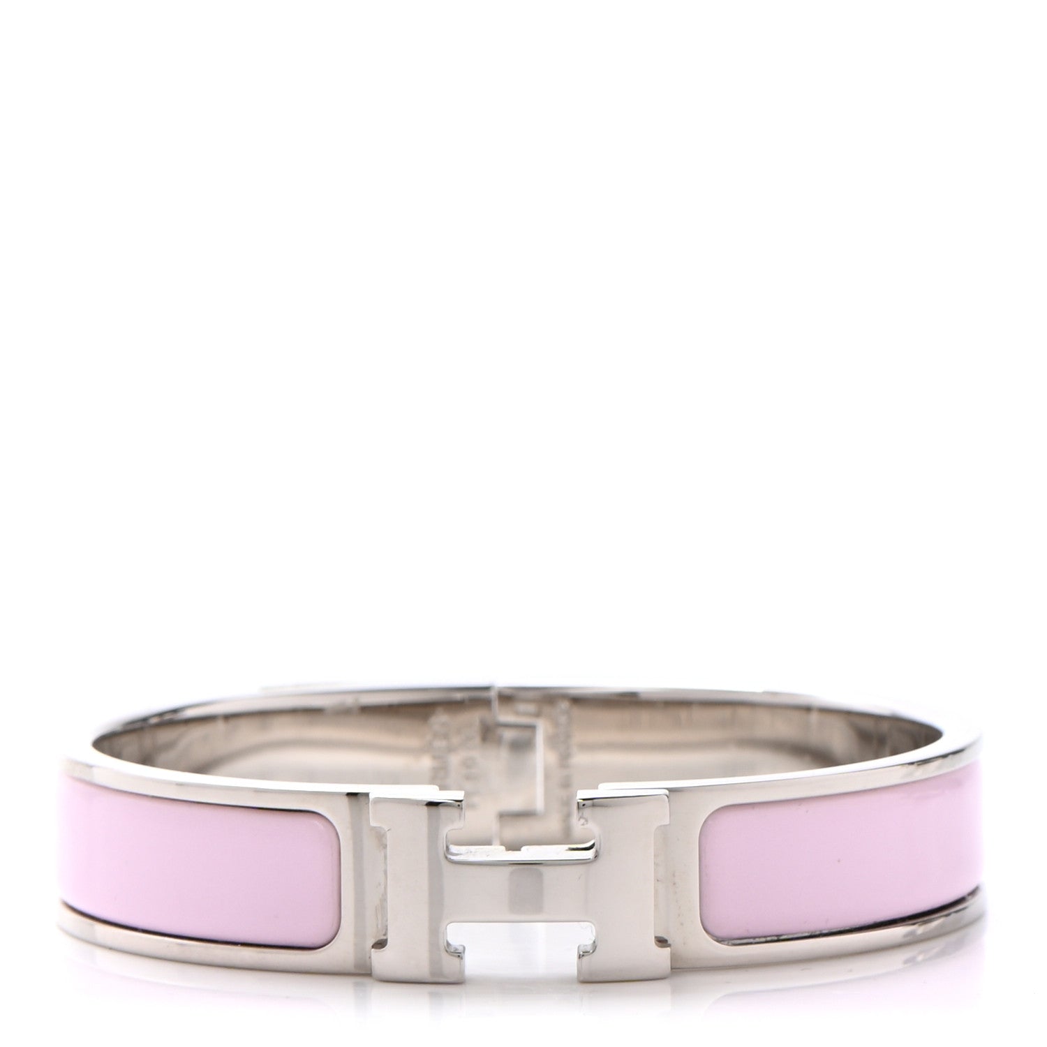 Hermes Enamel Narrow Clic Clac H Bracelet PM Bois De Rose 1 of 4