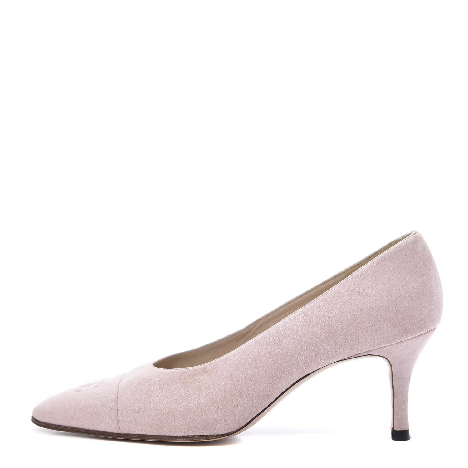 Chanel Suede Goatskin CC Cap Toe Pumps 39.5 Pink 1 of 12