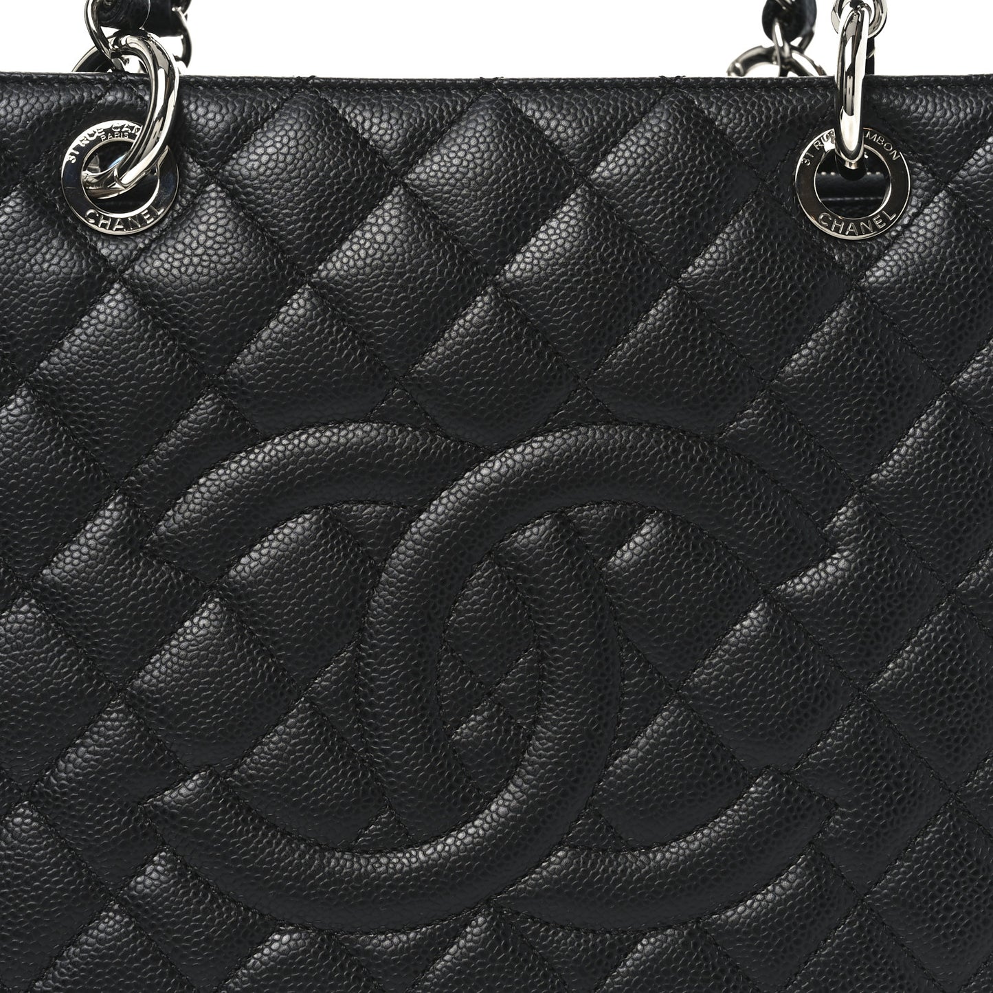 Caviar Quilted Grand Shopping Tote GST Black