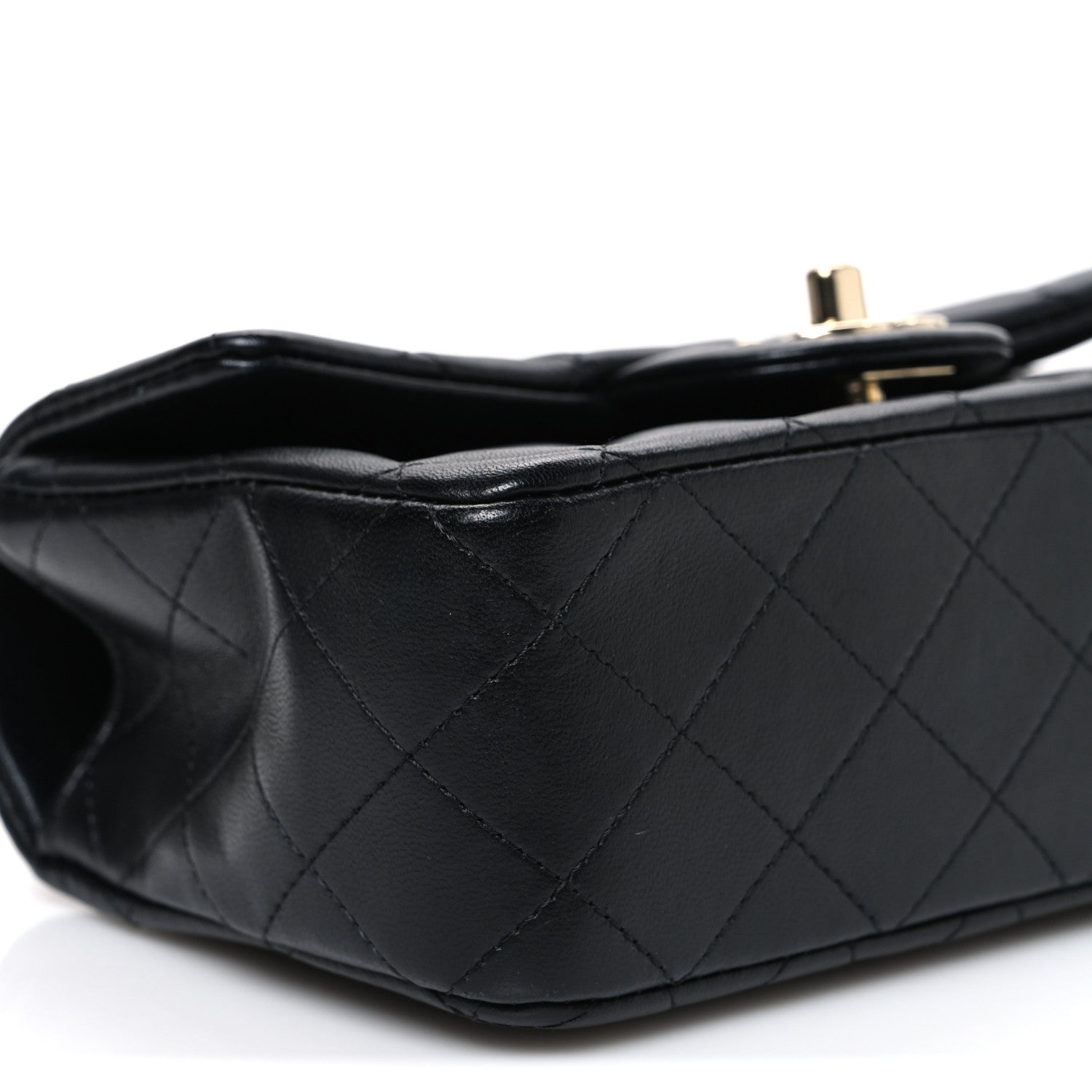 Chanel Lambskin Quilted Mini Top Handle Rectangular Flap Black 9 of 11