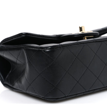 Chanel Lambskin Quilted Mini Top Handle Rectangular Flap Black 9 of 11