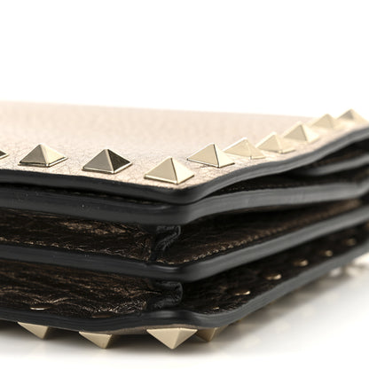 Valentino Garavani Metallic Pebbled Calfskin Rockstud Wallet on Chain Sasso 8 of 8