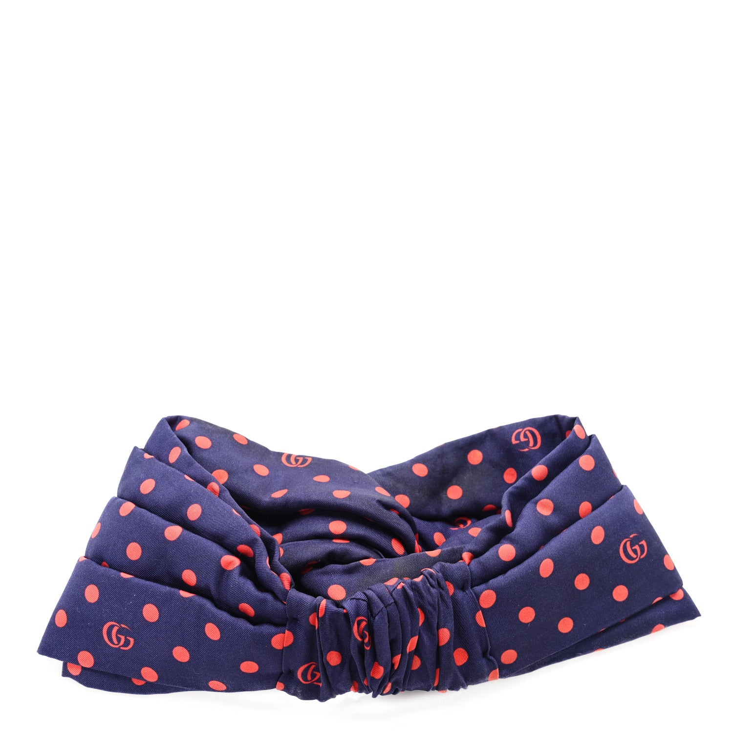 Gucci Silk Polka Dot Headband M Blue Red 3 of 6