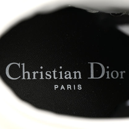 Christian Dior Calfskin Mesh Cutout High Top Sneakers 37 Black White 8 of 9