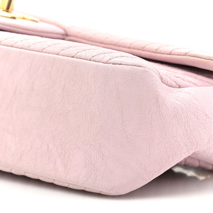 Chanel Wrinkled Lambskin Chevron Quilted Medium Surpique Flap Pink 8 of 11