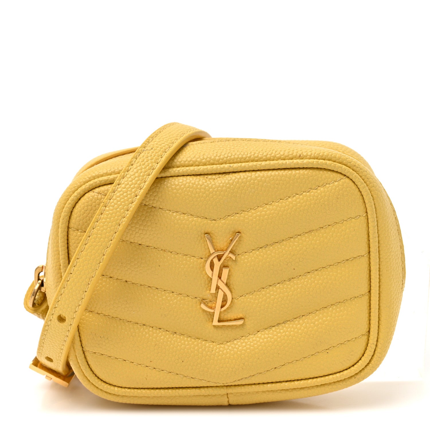 Saint Laurent Grain De Poudre Matelasse Monogram Baby Lou Camera Bag Light Chartreuse 1 of 13