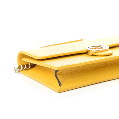 Gucci Dollar Calfskin Interlocking G Chain Wallet New Buttercup 6 of 9