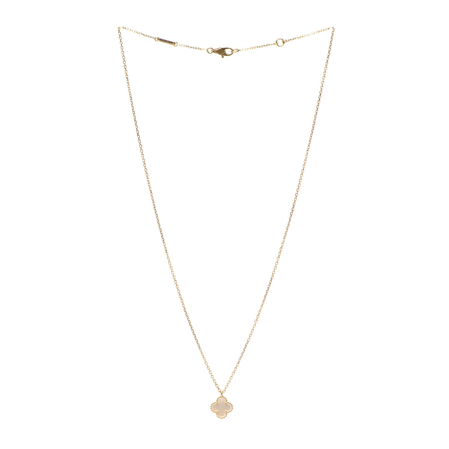 18K Yellow Gold Mother of Pearl Sweet Alhambra Pendant Necklace