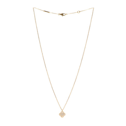 Van Cleef & Arpels 18K Yellow Gold Mother of Pearl Sweet Alhambra Pendant Necklace 3 of 5