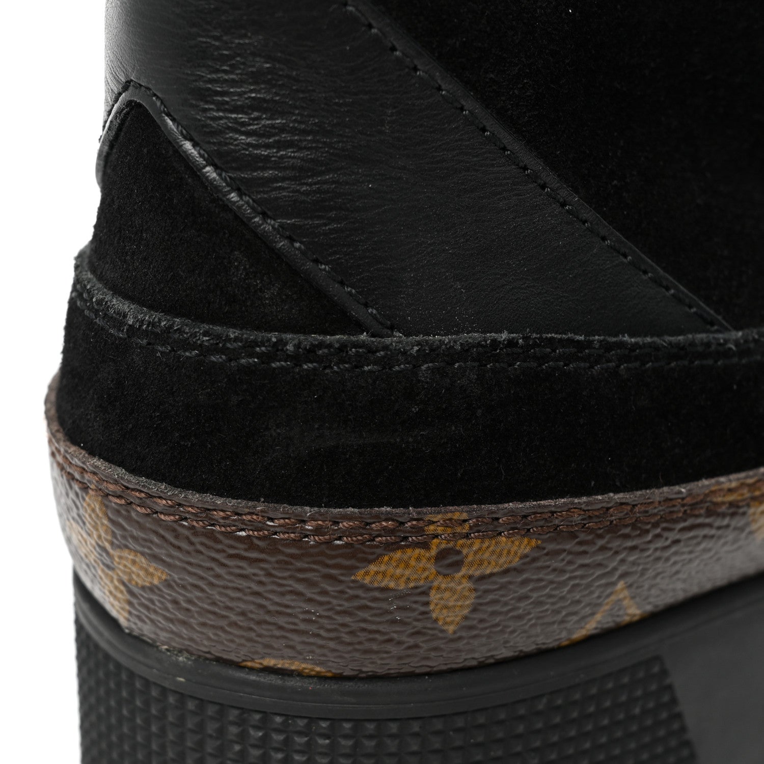 Louis Vuitton Suede Calfskin Monogram Laureate Platform Desert Boots 38.5 Black 16 of 18