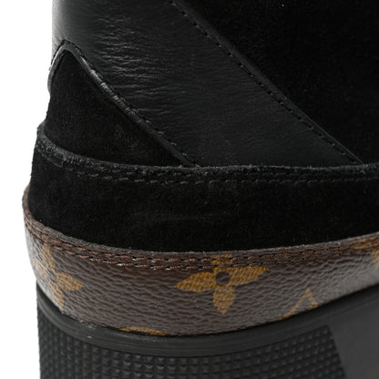 Louis Vuitton Suede Calfskin Monogram Laureate Platform Desert Boots 38.5 Black 16 of 18