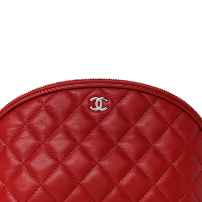 Chanel Lambskin Quilted Cosmetic Case Red 8 of 12