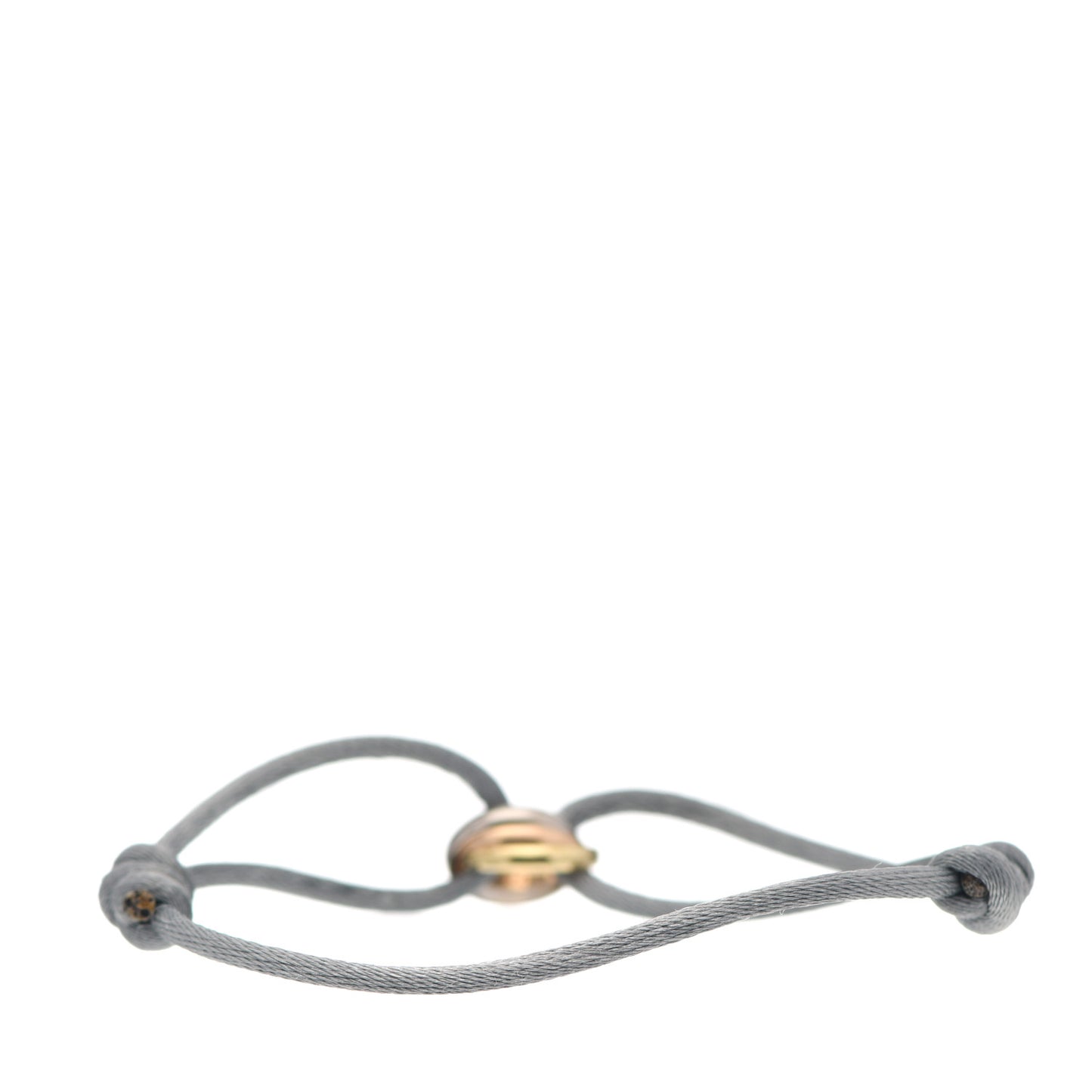 18K Pink Yellow White Gold Trinity Adjustable Cord Bracelet Gray