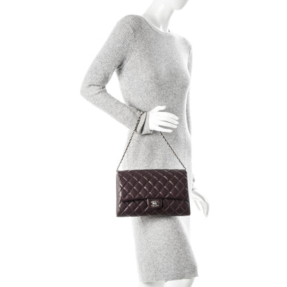 Chanel Caviar Quilted Clutch With Chain Flap Burgundy 2 of 7