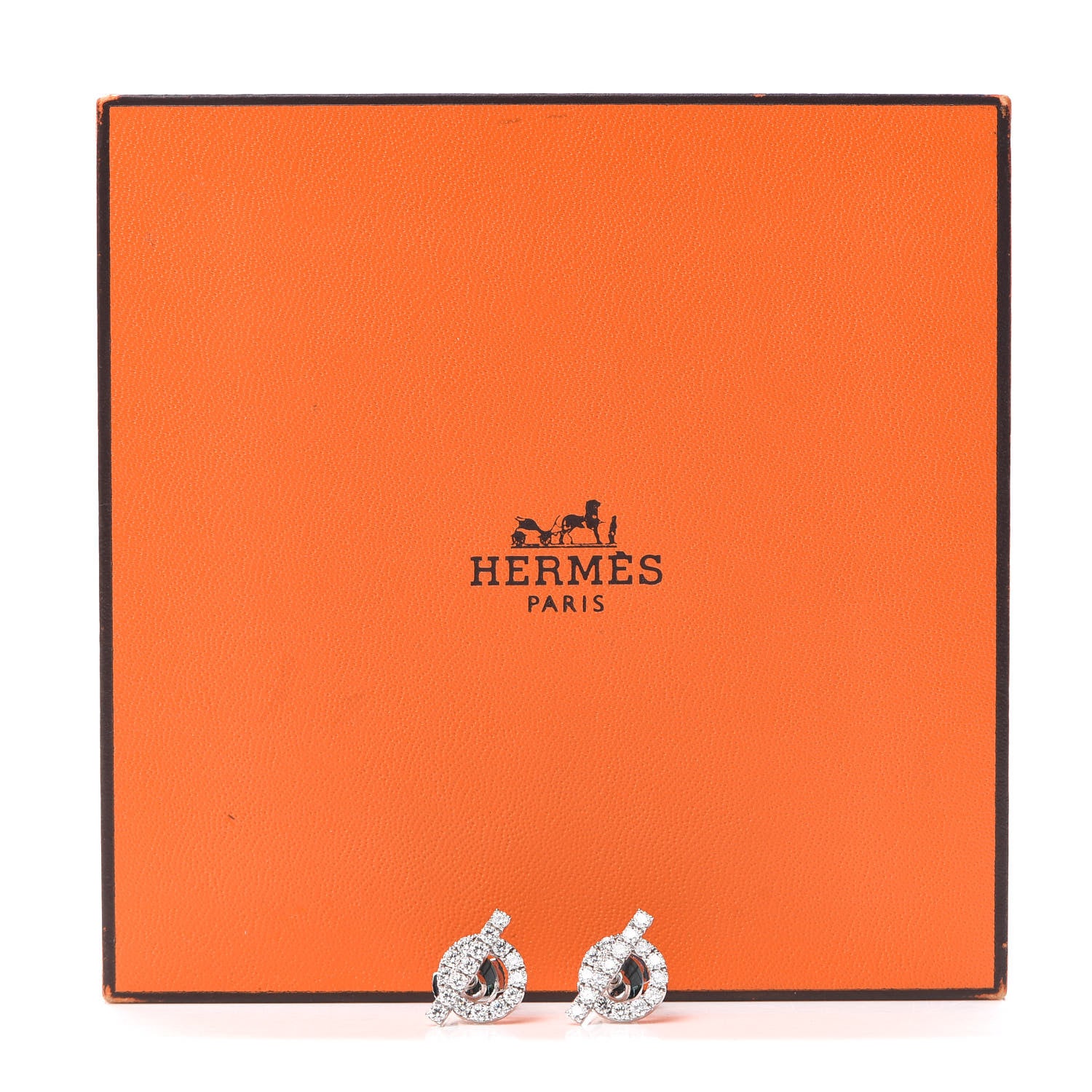 Hermes 18K White Gold Diamond Finesse Earrings 5 of 5