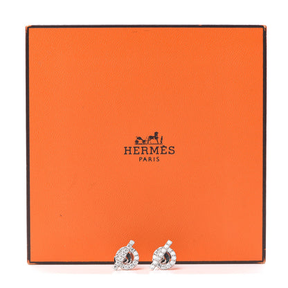 Hermes 18K White Gold Diamond Finesse Earrings 5 of 5