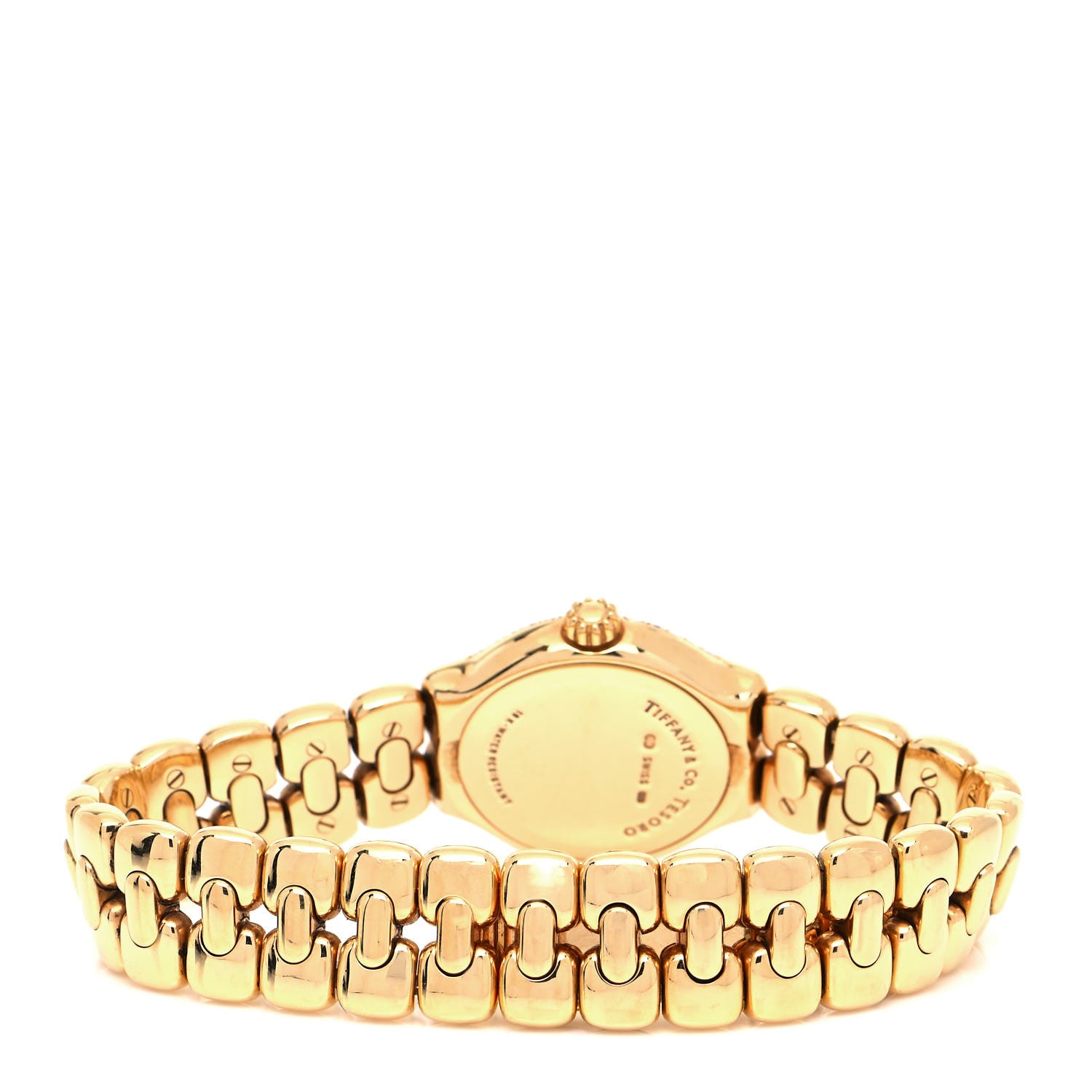 Tiffany 18K Yellow Gold Diamond 24mm Tesoro Quartz Watch 3 of 4