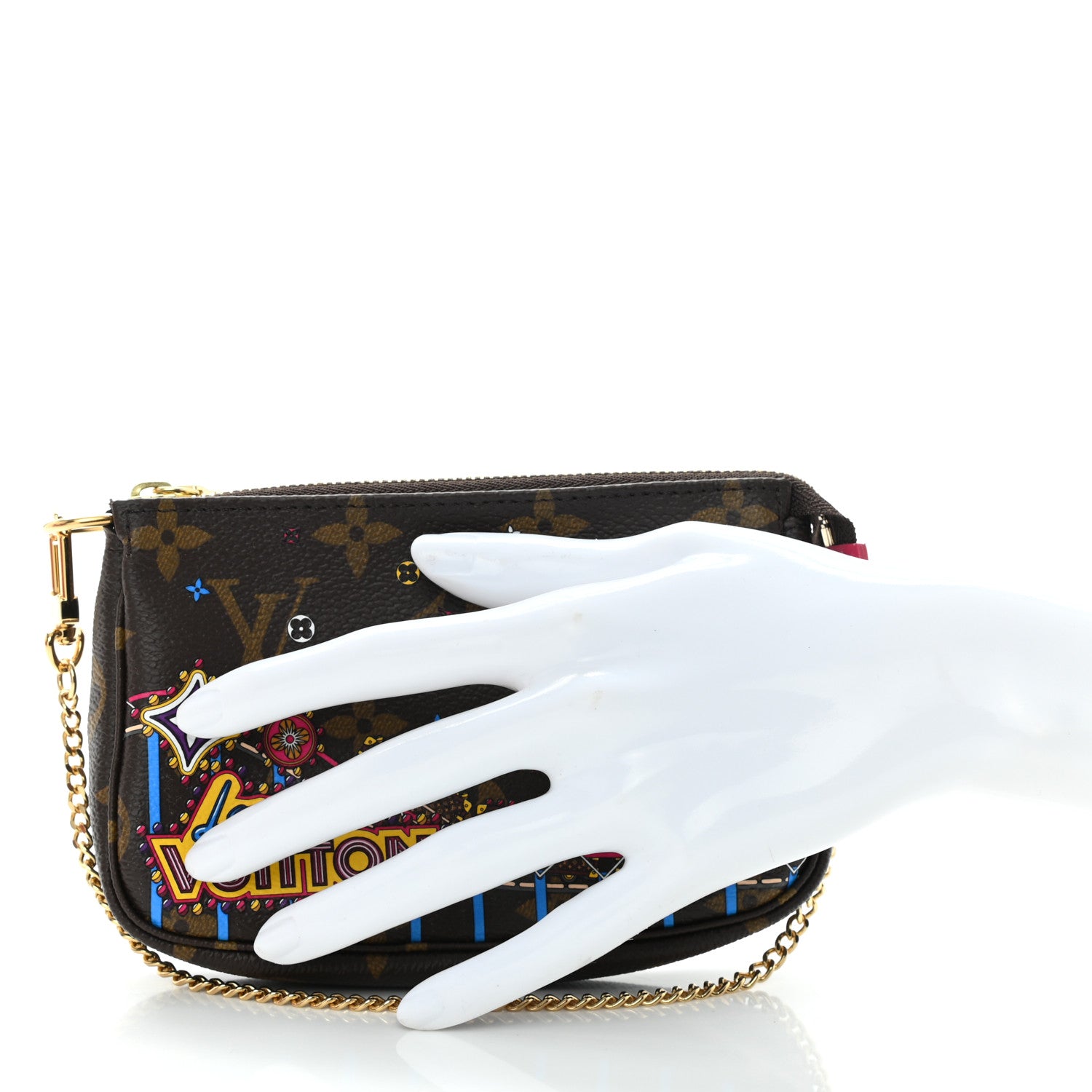 Louis Vuitton Monogram 2020 Christmas Animation Roller Coaster Mini Pochette Accessories Pivoine 2 of 9