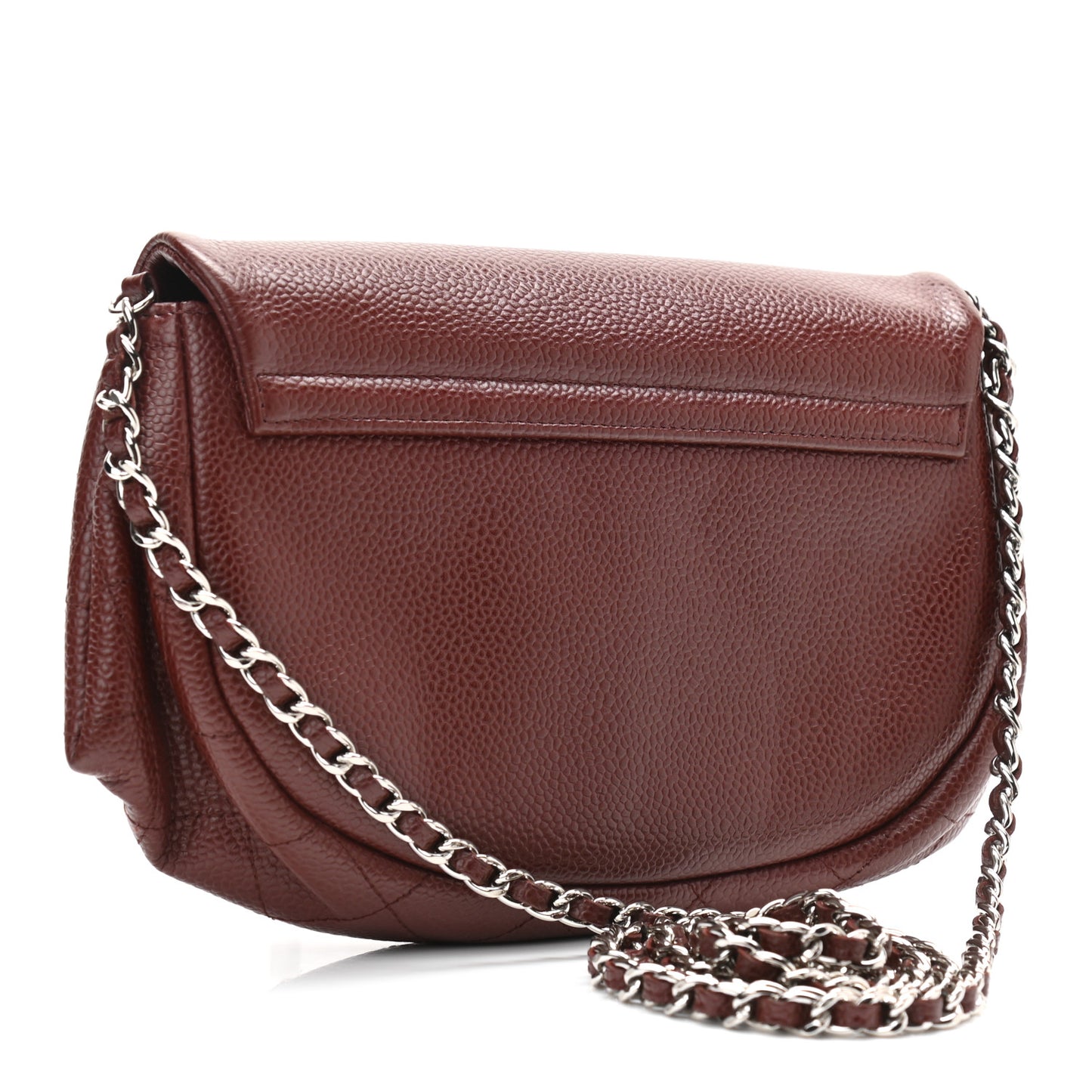 Caviar Half Moon Wallet On Chain WOC Bordeaux