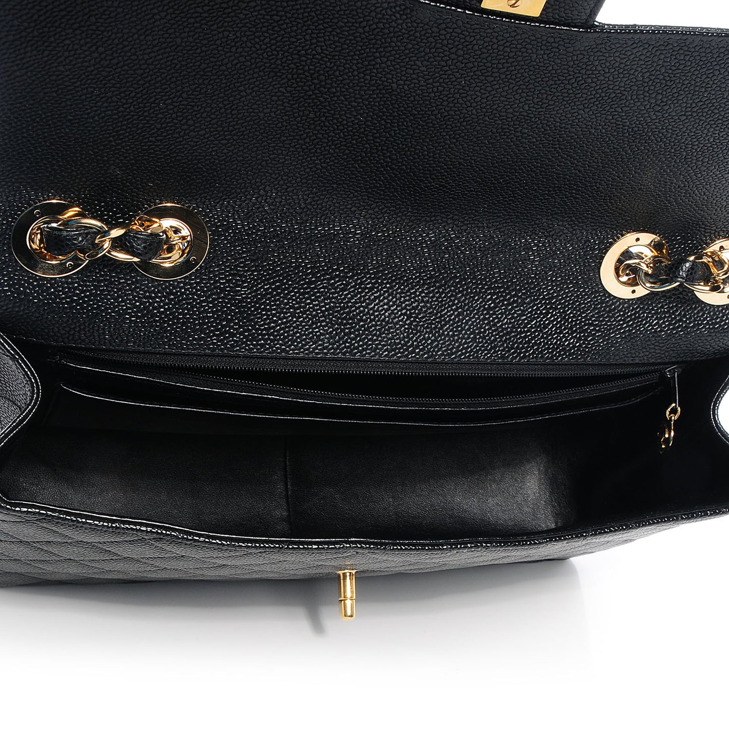 Caviar Jumbo Single Flap Black