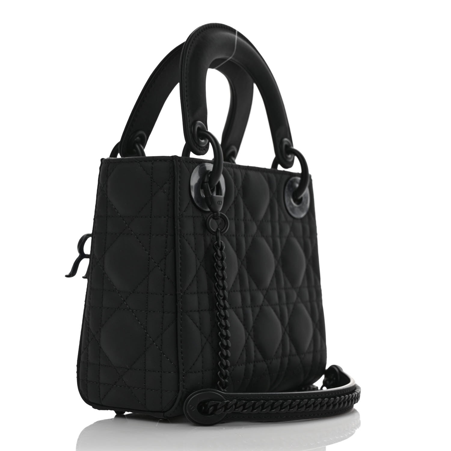 Christian Dior Ultra Matte Calfskin Cannage Mini Lady Dior Black 3 of 9