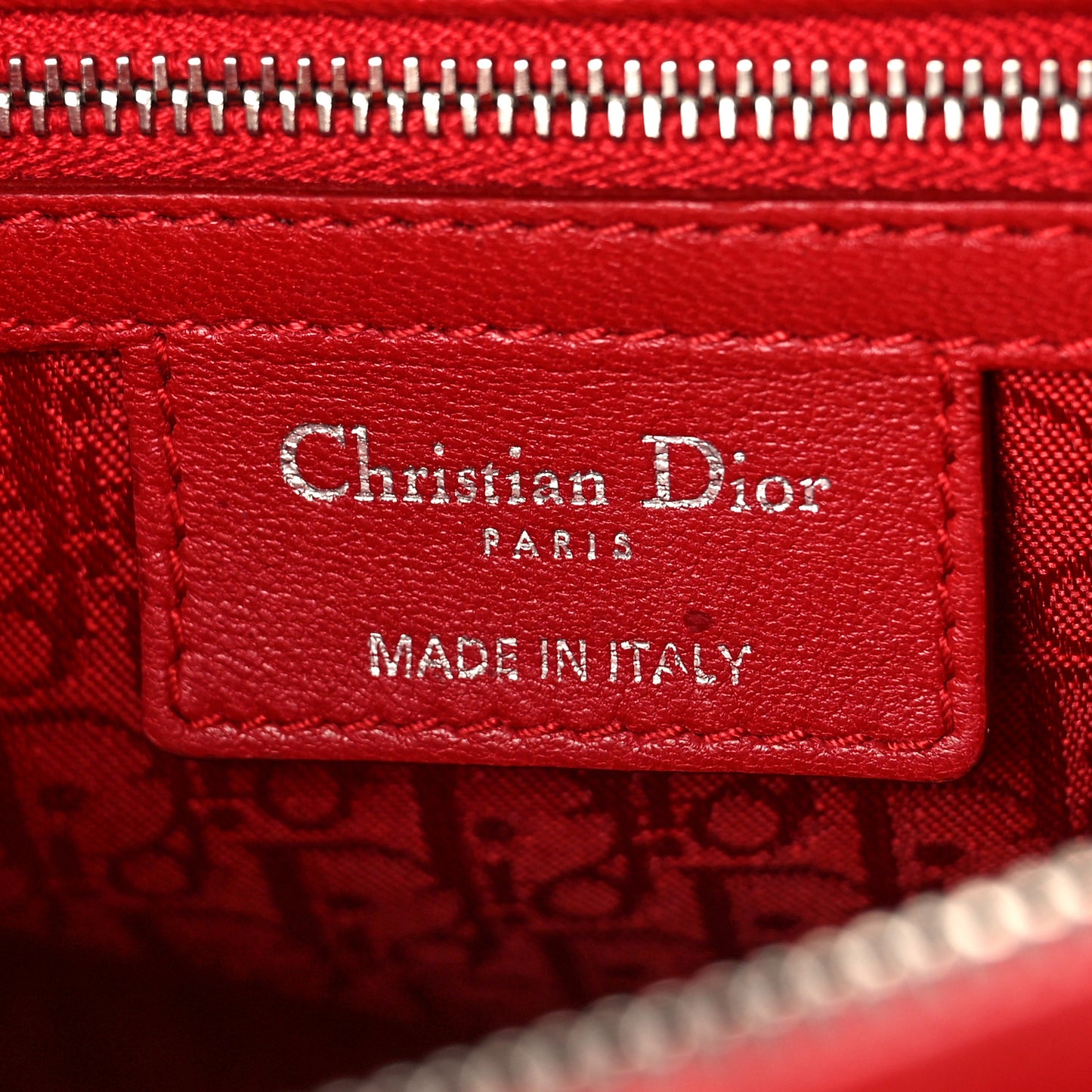 Lambskin Cannage Medium Lady Dior Red